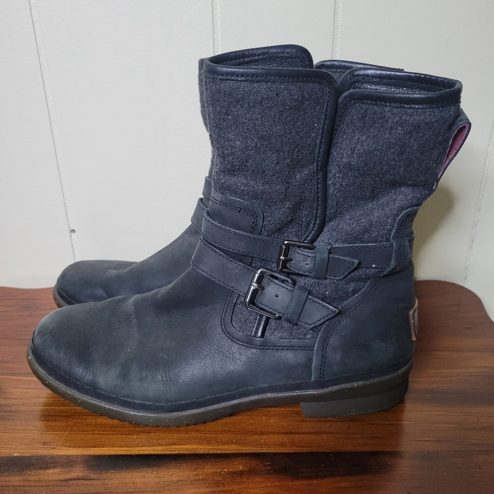 UGG Waterproof Simmens Black Gray Winter Boots